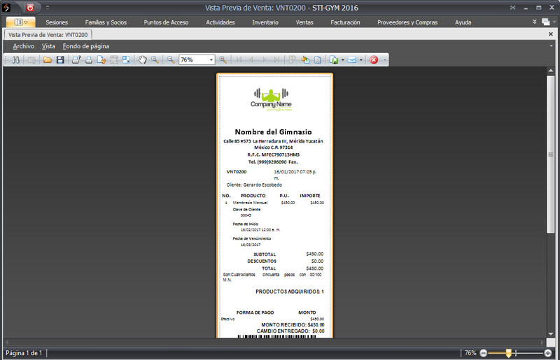 Ticket de venta